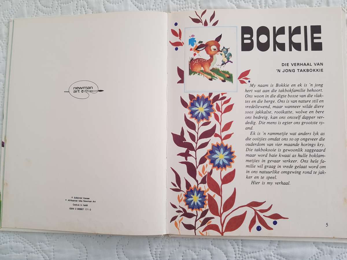 BOKKIE HARDEBAND LEESBOEK VIR KLEUTERS IN AFRIKAANS.