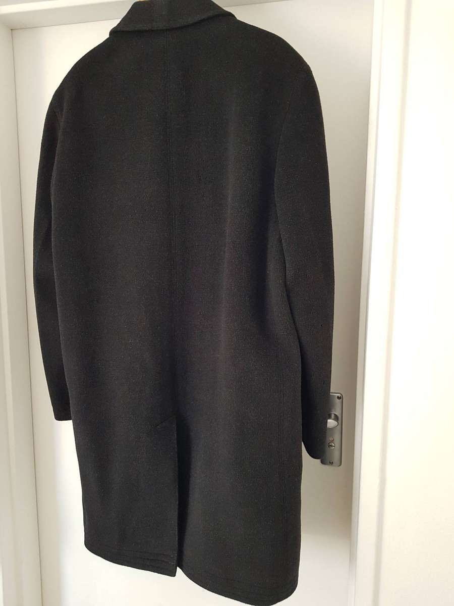 SMART MENS SINGLE BREASTED THREE-QUARTER WOOL COAT.