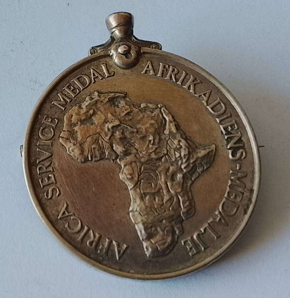 AFRICA SERVICE MEDAL STRUCK IN SILVER - 1939 TO 1945.