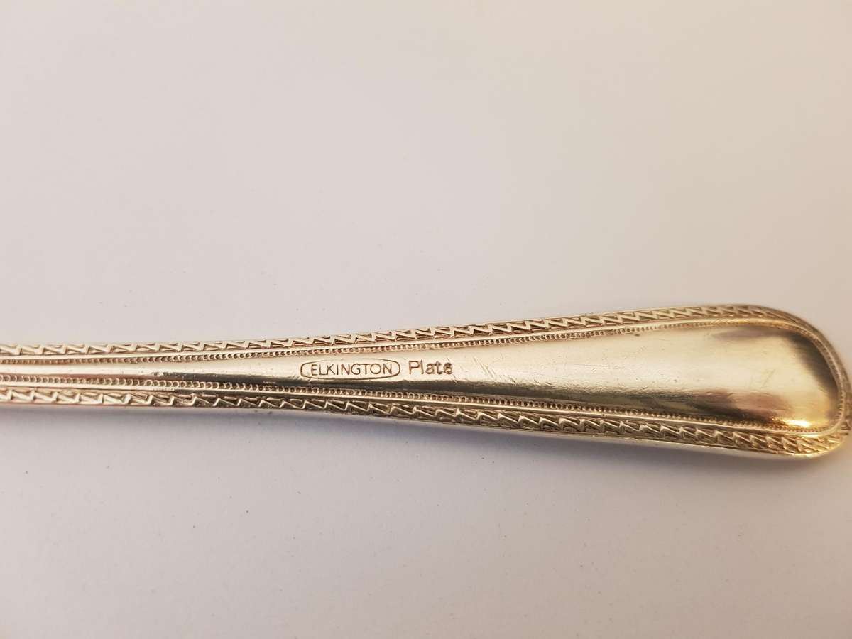 GENUINE BRITISH COMMONWEALTH SHIPPING ELKINGTON SILVER PLATED TABLESPOON FROM BURMINGHAM, ENGLAND.
