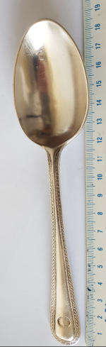 GENUINE BRITISH COMMONWEALTH SHIPPING ELKINGTON SILVER PLATED TABLESPOON FROM BURMINGHAM, ENGLAND.
