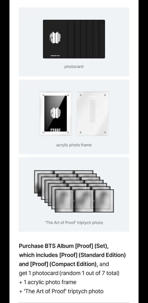 BTS - anthology album - Proof (Standard edition) + limited edition Weverse gift