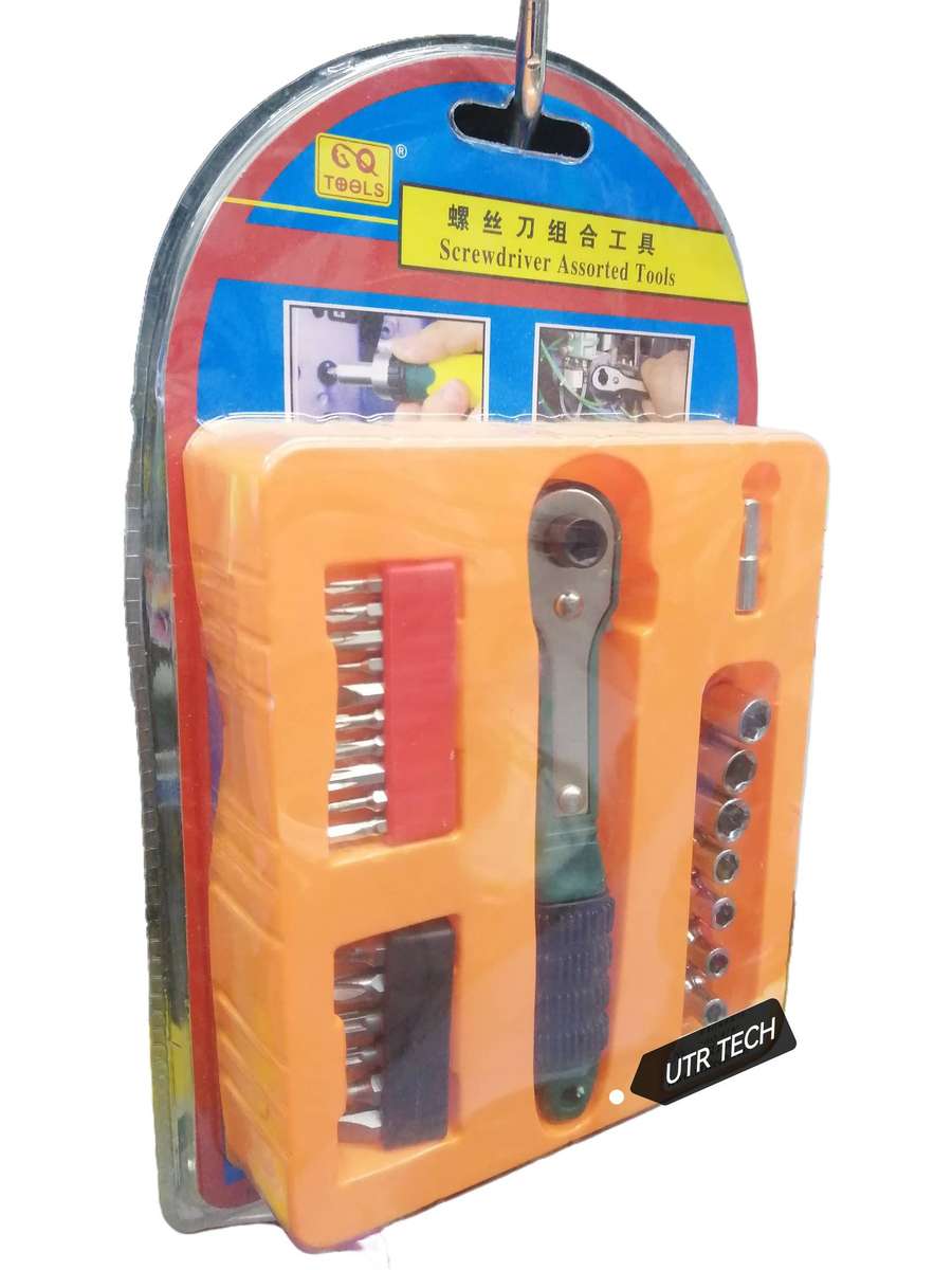 Ratchet Screwdriver & Socket Tool Kit  Compact Multi-Bit Repair Set