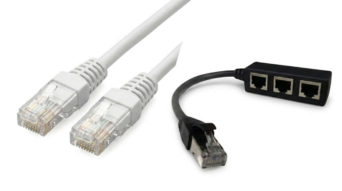 3x 10M Ethernet Cables + 1 to 3 Ethernet Splitter Combo Deal