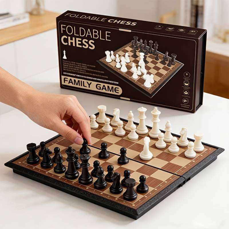 Portable Foldable Chess Set Board Game for Families & Travel