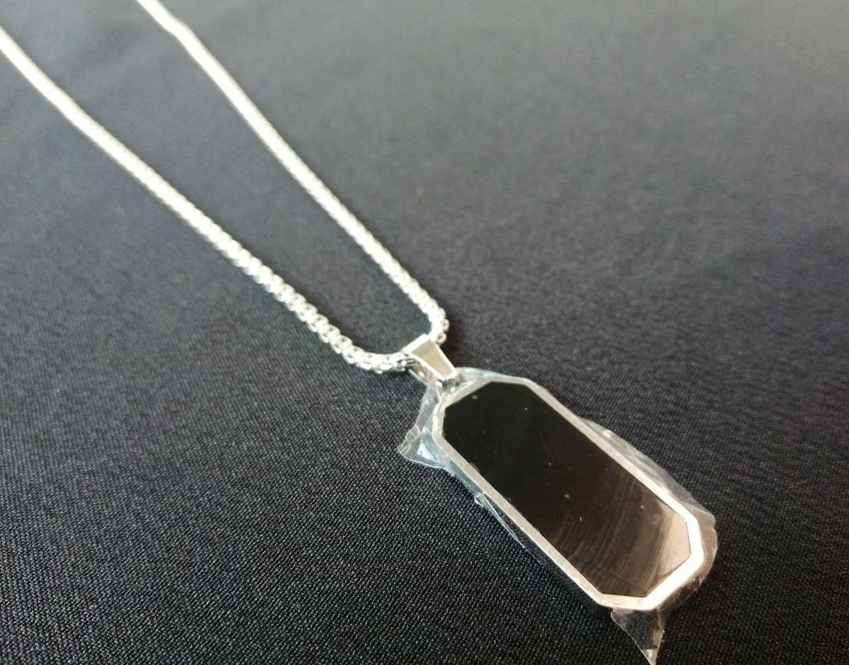 Stainless Steel Black Pendant Necklace | Sleek Metal Chain | Durable Stylish Jewelry Gift