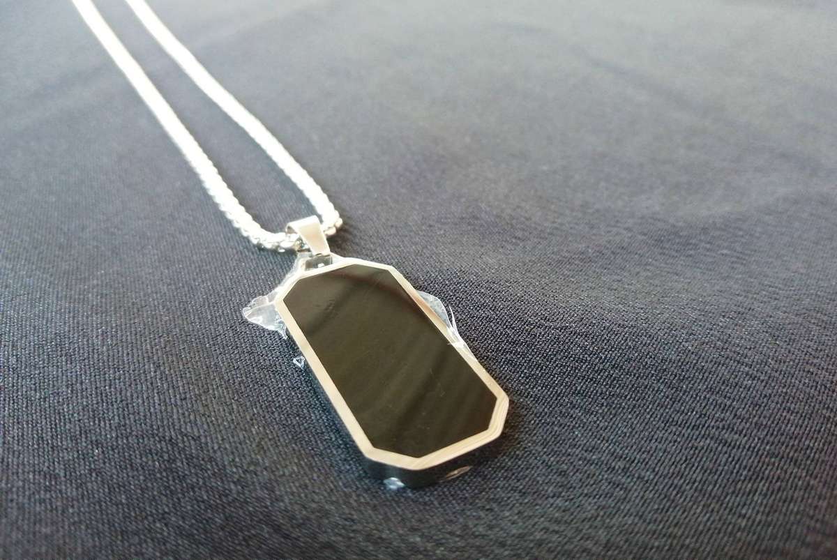 Stainless Steel Black Pendant Necklace | Sleek Metal Chain | Durable Stylish Jewelry Gift