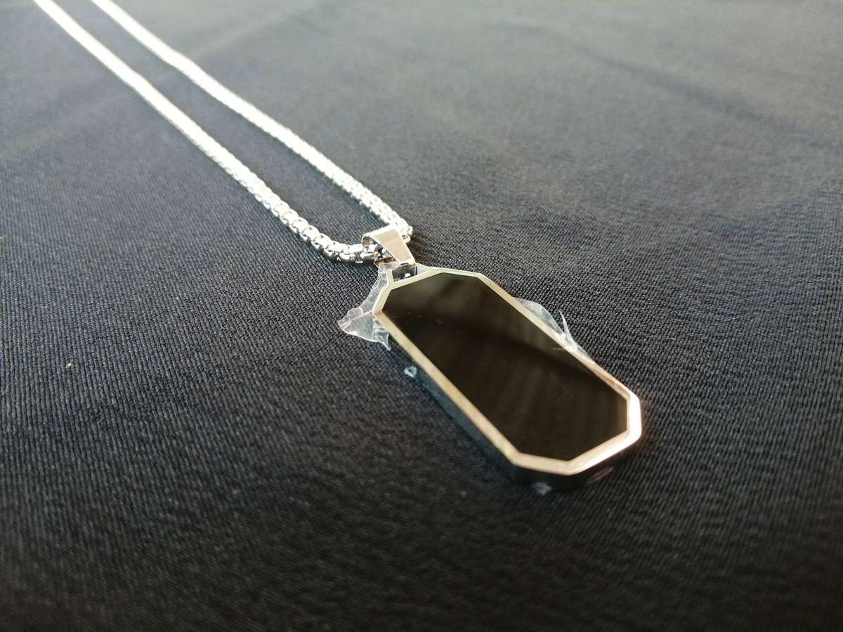 Stainless Steel Black Pendant Necklace | Sleek Metal Chain | Durable Stylish Jewelry Gift