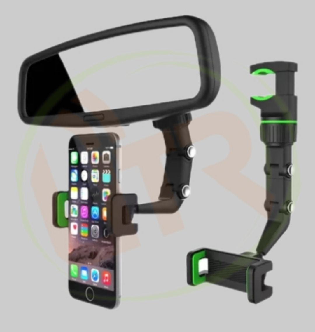 Rearview Mirror Phone Mount  360° Adjustable Car Holder for All Phones