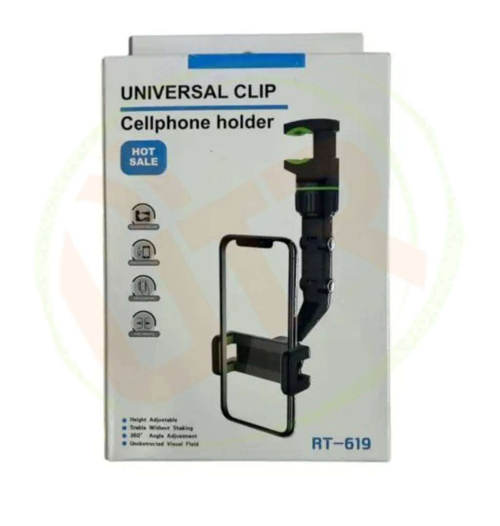 Rearview Mirror Phone Mount  360° Adjustable Car Holder for All Phones