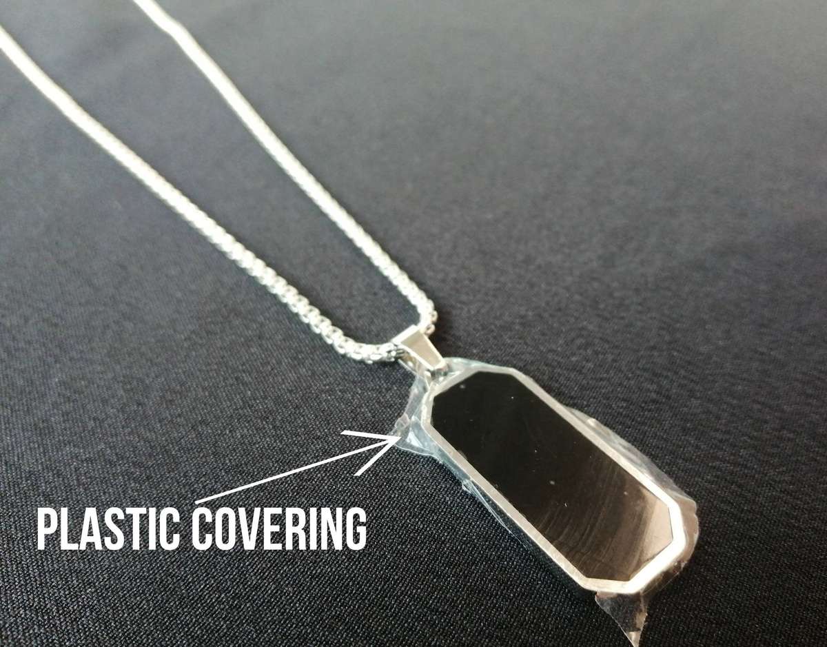 Stainless Steel Black Pendant Necklace | Sleek Metal Chain | Durable Stylish Jewelry Gift