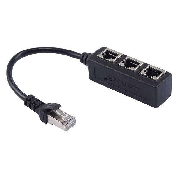 1 Male to 3 Female Ethernet Splitter Adapter  RJ45 LAN Network Connector