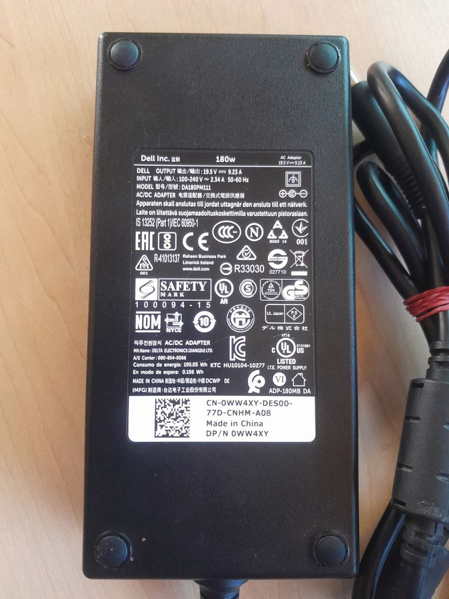 DELL 180W 19.5V 9.23A AC Adapter for Alienware Precision DA180PM111 FA180PM111
