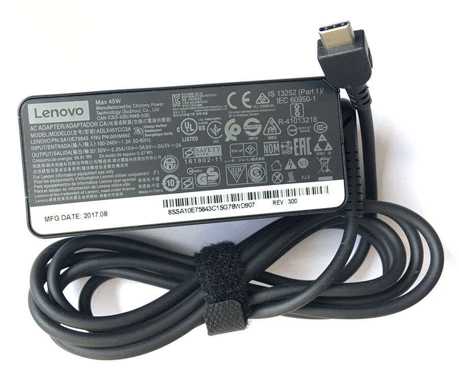 Original Lenovo 45W Type-C Notebook AC Power Adapter/Charger 5V 2A 9V 2A 15V 3A 20V 2.25A