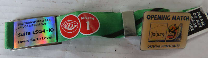 South Africa - 2010 Soccer World Cup - Unused 1st Match Suite Ticket Complete