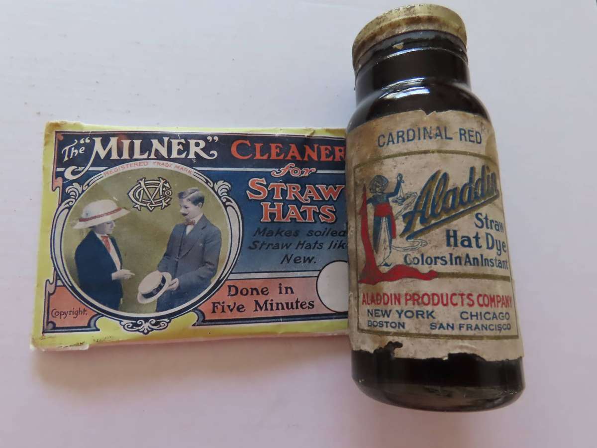 Straw Hats - Milner Cleaner and Aladdin Straw Hat Dye - Cardinal Red