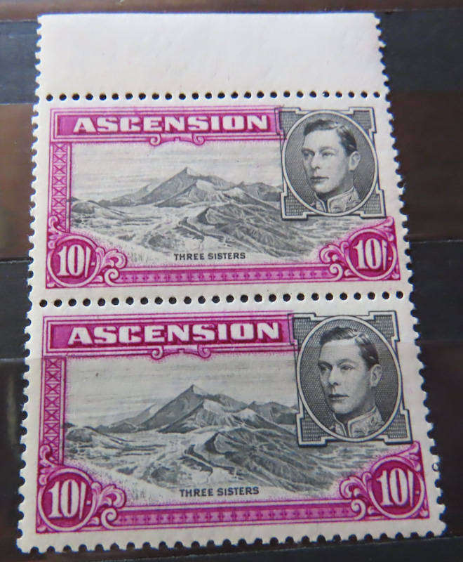 Ascension - 1938 Pairs Top Values - 2/6, 5/- and 10/- MNH