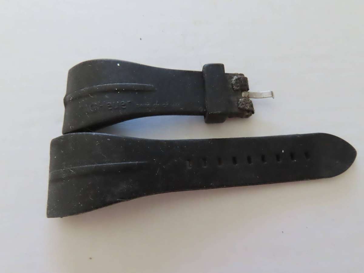 Watches - Black Rubber Watch Strap - Tag Heuer 30 mm