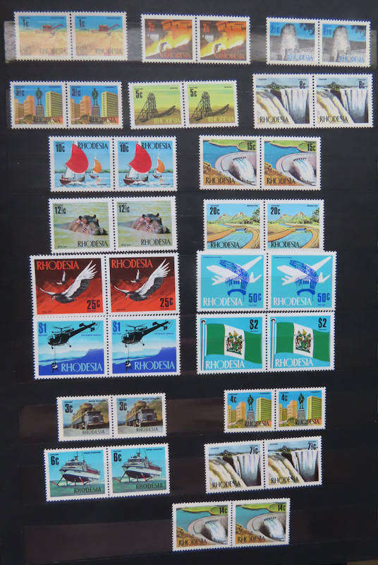 Rhodesia - 1970 Complete Set plus Additional Values in Pairs - MNH