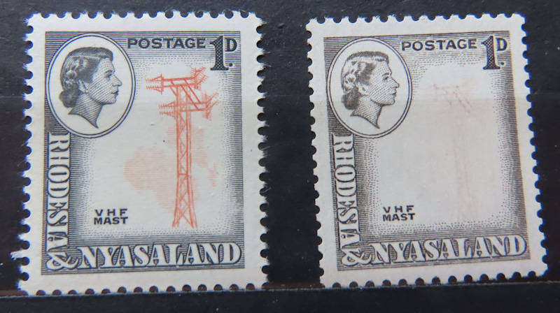 Rhodesia and Nyasaland - 1959 - 1d Missing VHF Mast Error - MNH