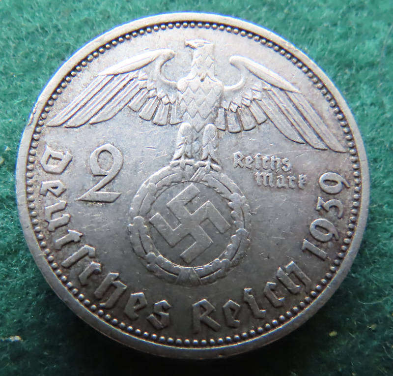 Germany - WWII - 2 Reichs Mark 1939 Coin