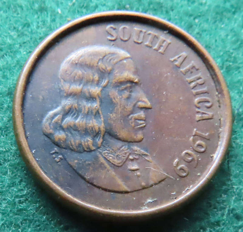 South Africa - 1969 1 cent Coin - Thick Rim