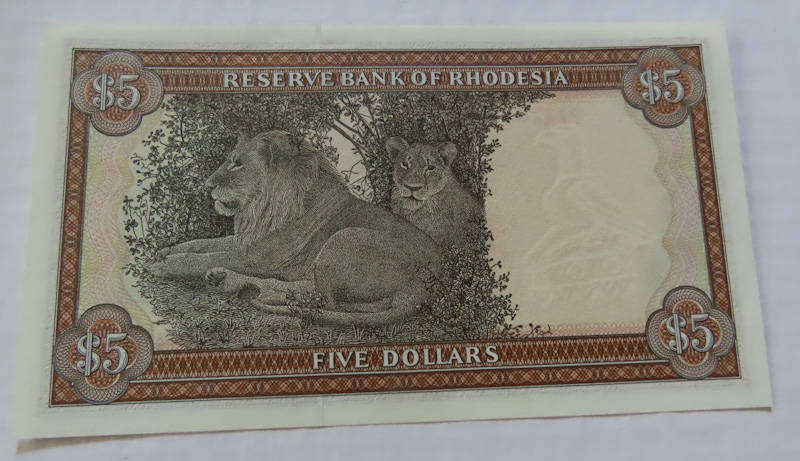 Rhodesia $5 Note 15th May 1979 - UNC