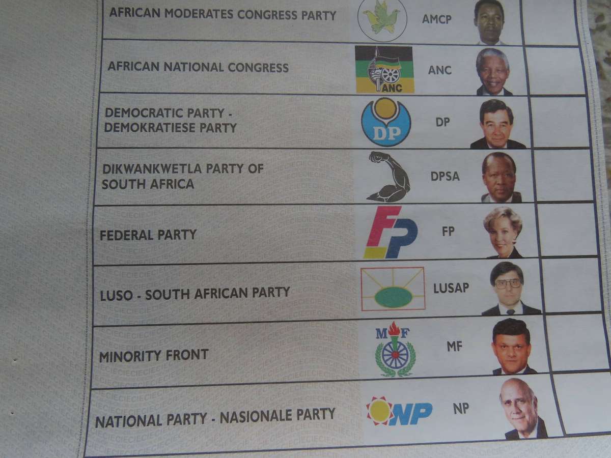 South Africa - 1994 Candidates Election Roll - Unused