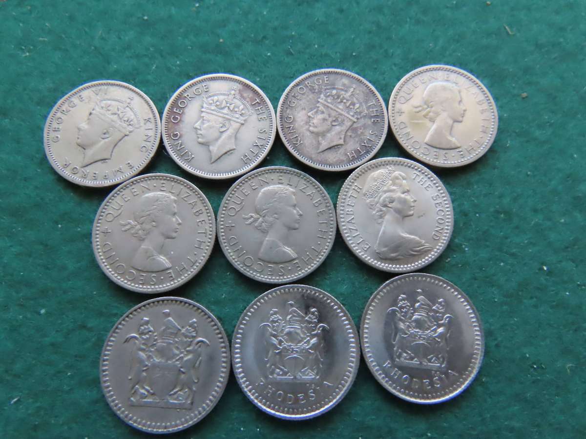 Rhodesia - Lot 0f 10 Different 6d - as shown