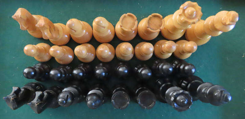 Chess Set - Complete in Wood  Black and Brown
