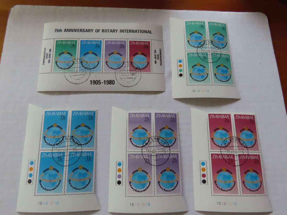 Zimbabwe - Rotary and Trains - Cylinder Blocks and Plate Blocks Mint and Used