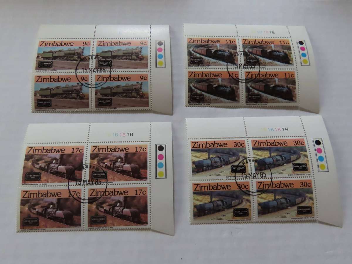 Zimbabwe - Rotary and Trains - Cylinder Blocks and Plate Blocks Mint and Used