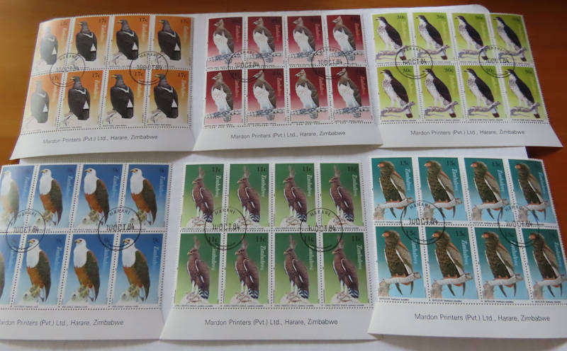 Zimbabwe -Animals and Birds - Cylinder Blocks and Plate Blocks Mint and Used