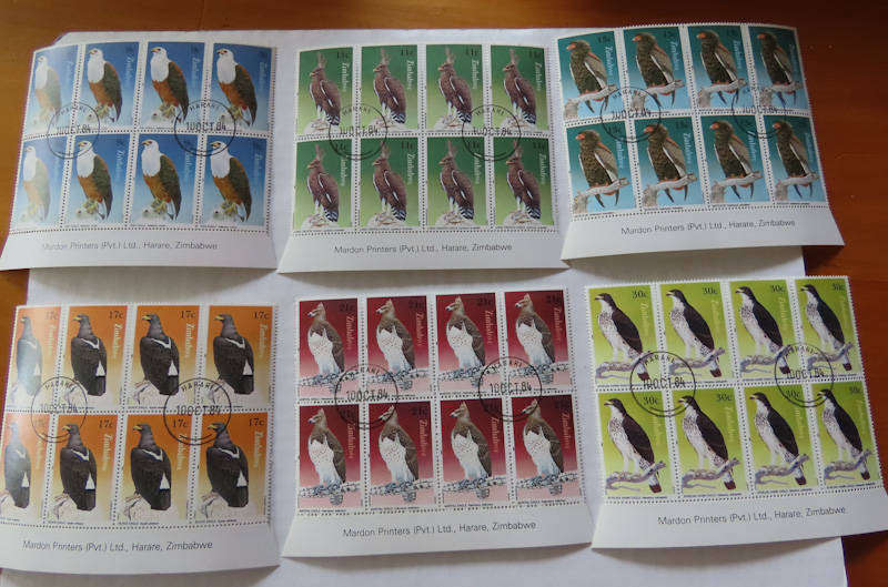 Zimbabwe -Animals and Birds - Cylinder Blocks and Plate Blocks Mint and Used