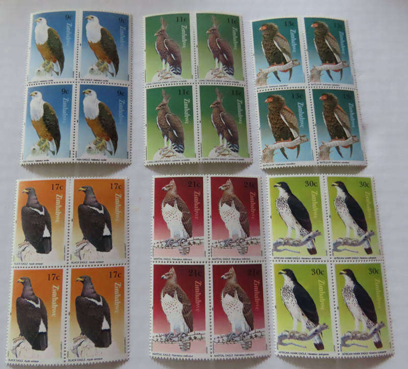 Zimbabwe -Animals and Birds - Cylinder Blocks and Plate Blocks Mint and Used
