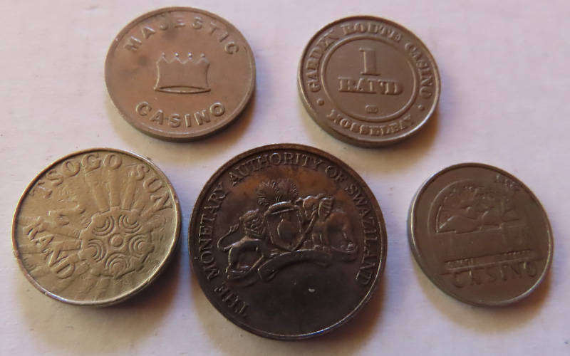 Africa - Casino Coins 5 in all