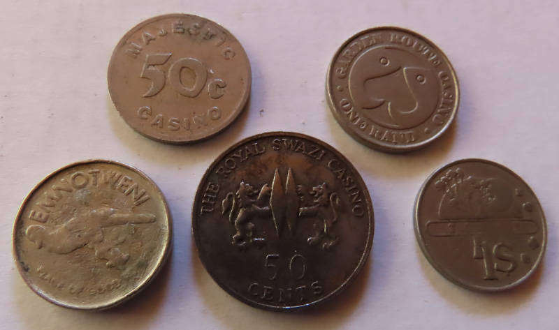 Africa - Casino Coins 5 in all