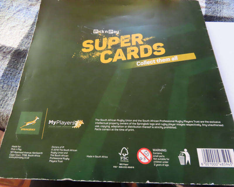 South Africa - Rugby - Springboks Complete Book - Pick n Pay Super Cards