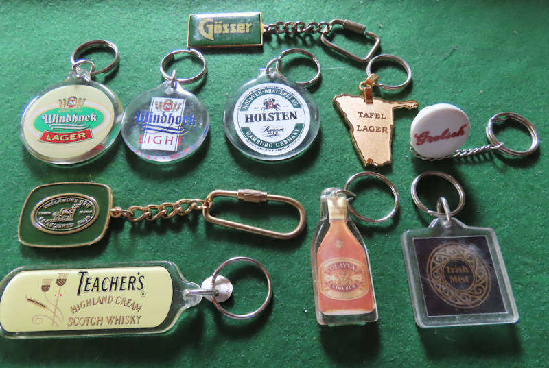 Job Lot of 10 Liquor Key Rings