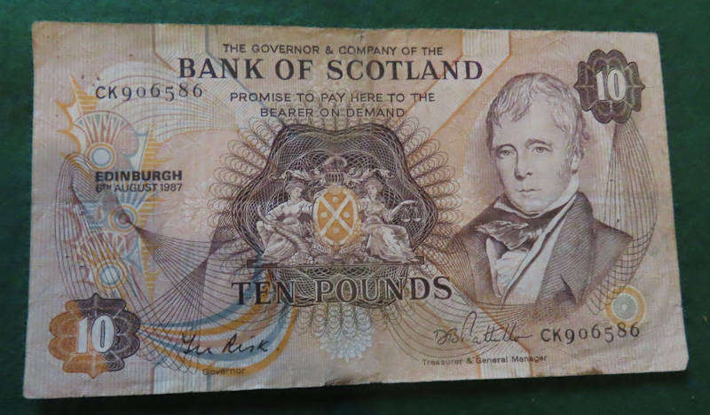 Great Britain - Bank of Scotland £10 Note - Edinburgh 6th August 1987