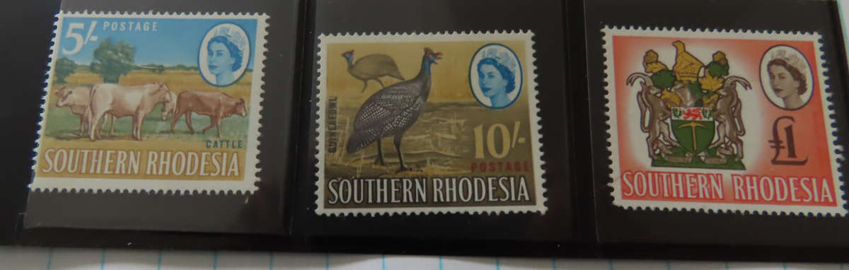 Southern Rhodesia -1964 - 19 February Definitive 5/- , 10/- and £1 MNH