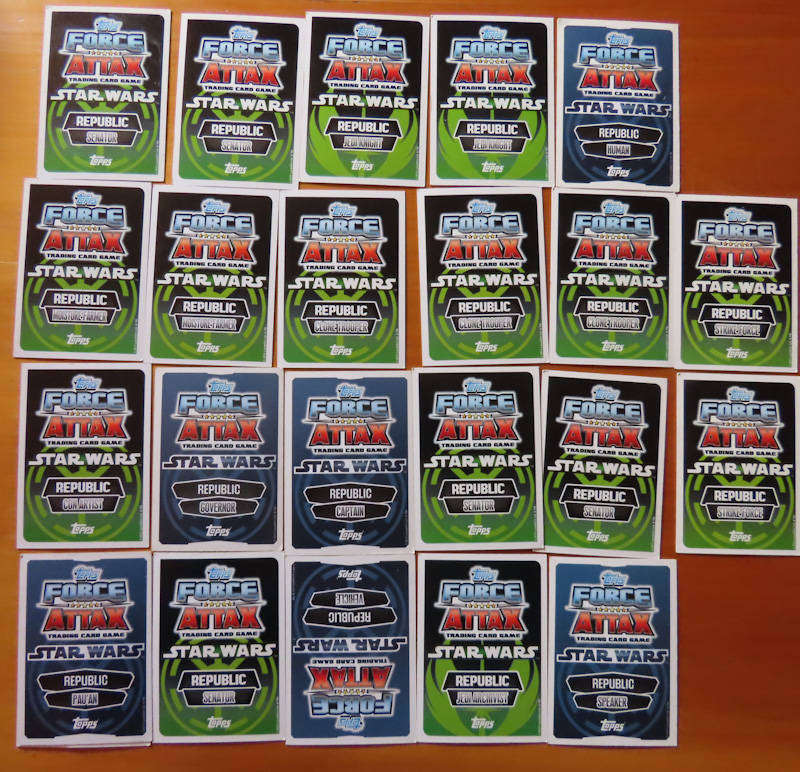 Topps Force Attack - Star Wars -Republic - 22 Cards