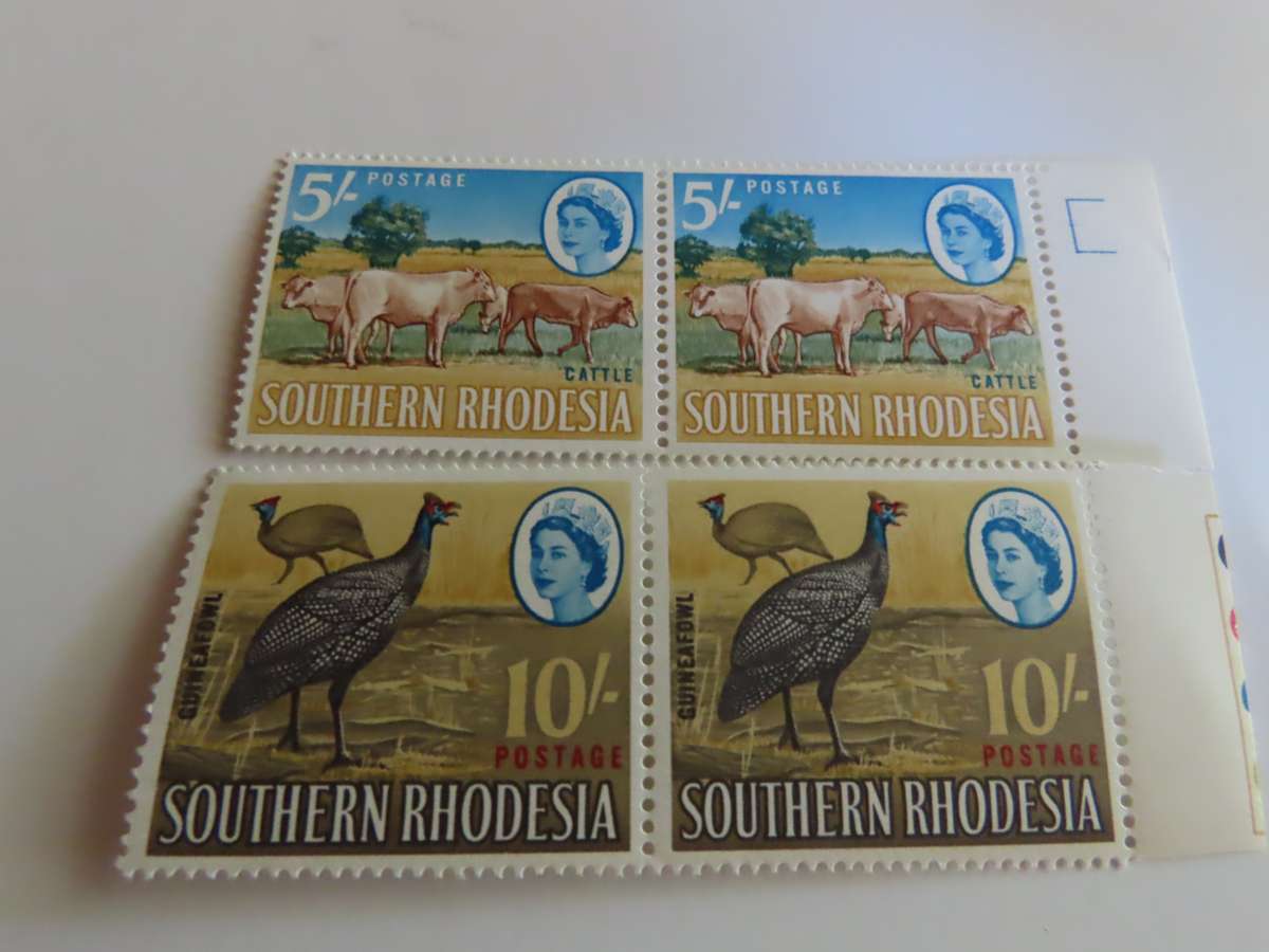 Rhodesia - Southern Rhodesia 1964 5/- and 10/- Pairs MNH
