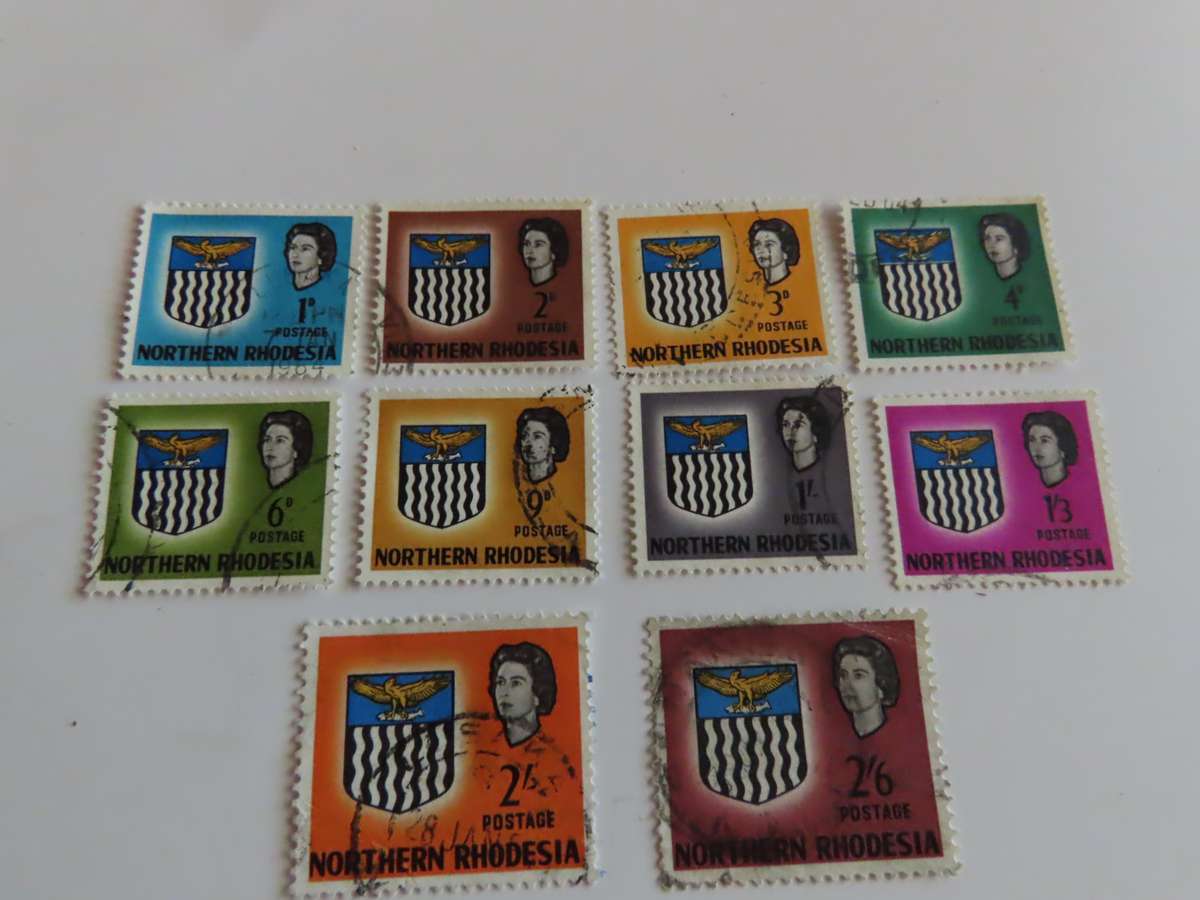 Rhodesia - Northern Rhodesia 1963 Part Set 1d to 2/6 Used Stamps (Cat R200)