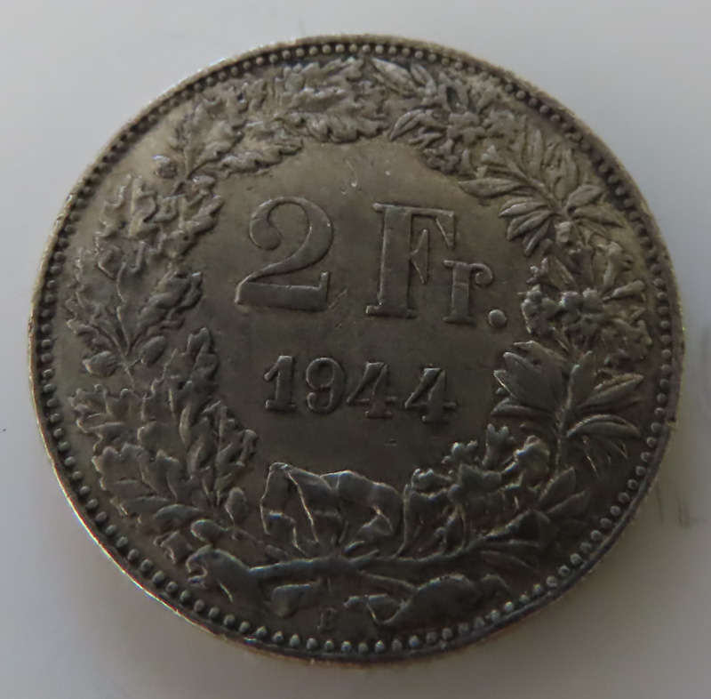Switzerland - Silver 1944 2 Franc