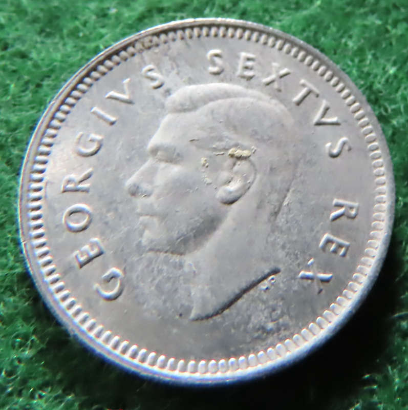 South Africa -.800 Silver Coin 3d - 1949