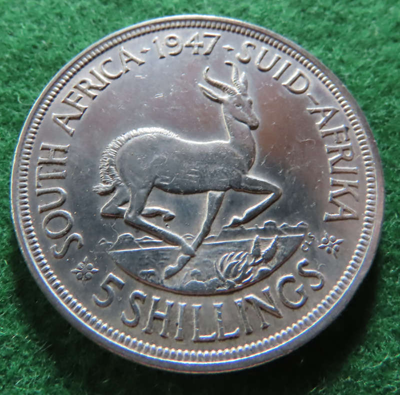 South Africa -.800 Silver Coin 5/- - 1947