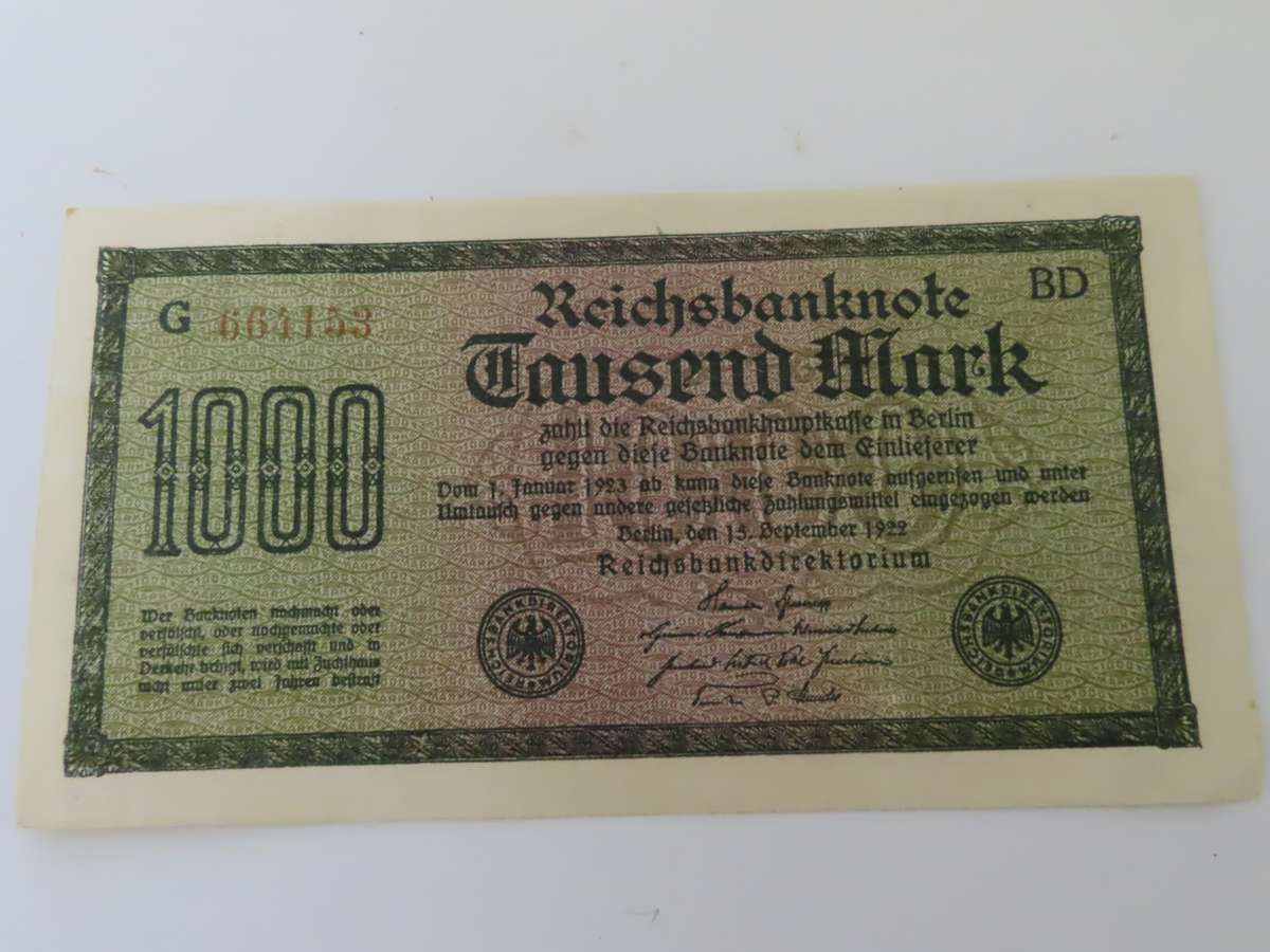 Germany - 1000 Mark 15 September 1922 - EF - A/UNC