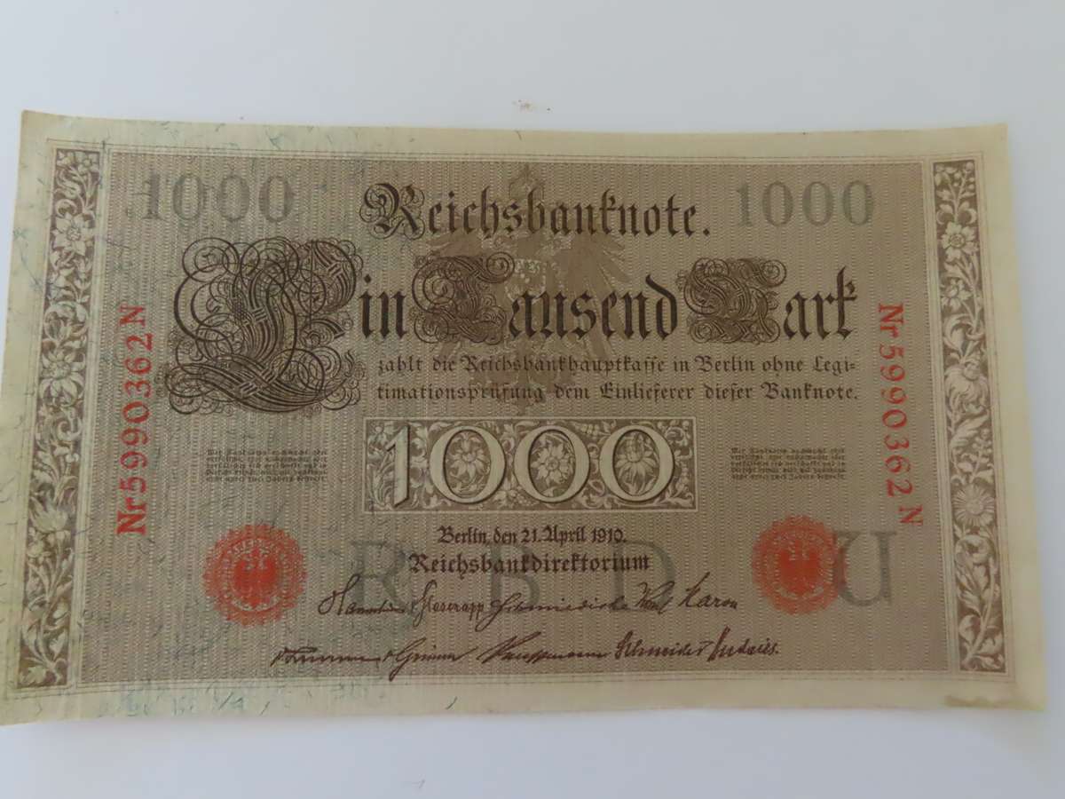Germany - 1000 Mark 10 April 1910 - EF - 7 Digit #
