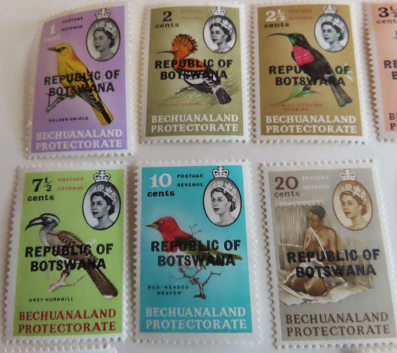 Stamps - Republic of Botswana - 1966 Set Minus 12 1/2 cents MNH